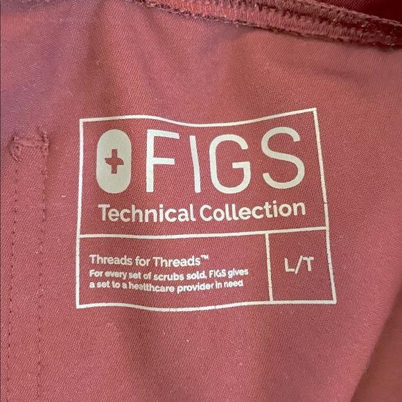 Figs Classic Scrub Bottoms in Burgundy sz Large Tall - Picture 7 of 10